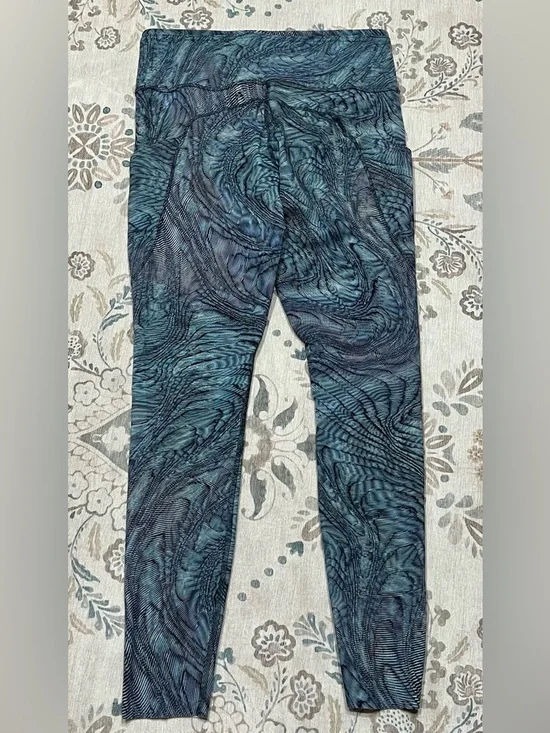 Lululemon Fast and Free Tight 25" Nulux Dimensional Icing Blue Multi Size 10 - Picture 5 of 9